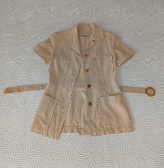 Sahariana MNG mujer manga corta beige Talla S