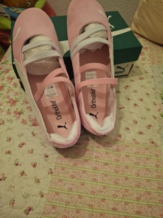 Zapatillas Bailarinas Puma Rosa y Blanco
