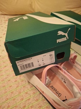 Zapatillas Bailarinas Puma Rosa y Blanco