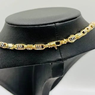 Cadena Barbate Bicolor 5.5mm 18K