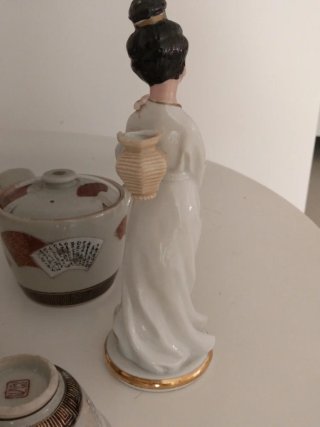 Figura Geisha y Juego Té Oriental