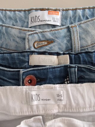 Pantalones cortos vaqueros y blancos. Talla 11-12