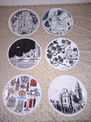 Set di 6 Piatti Decorativi Appendibili