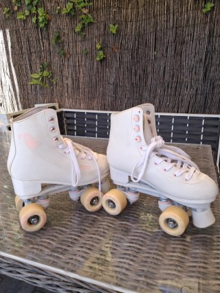 Patines blancos niña Talla 37+ protecciones