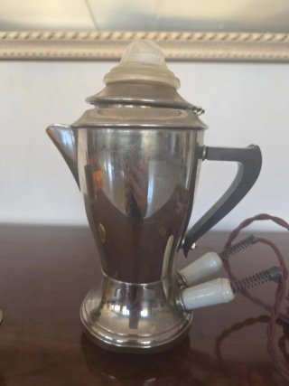 Cafetera antigua plata años 30-40
