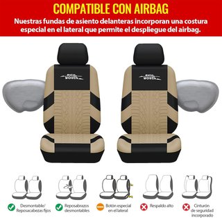Fundas Asientos Coche Beige 3D