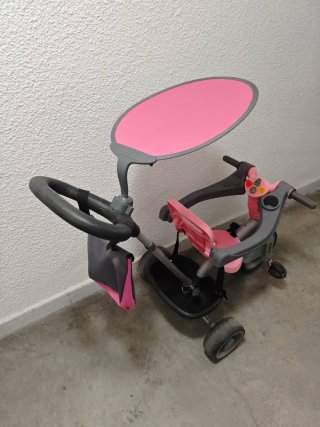 Triciclo Bebe Rosa con Parasol