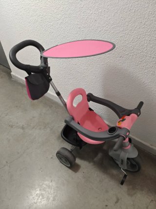 Triciclo Bebe Rosa con Parasol