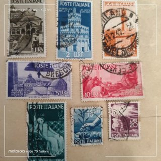 8 Francobolli Italiani Usati 1946