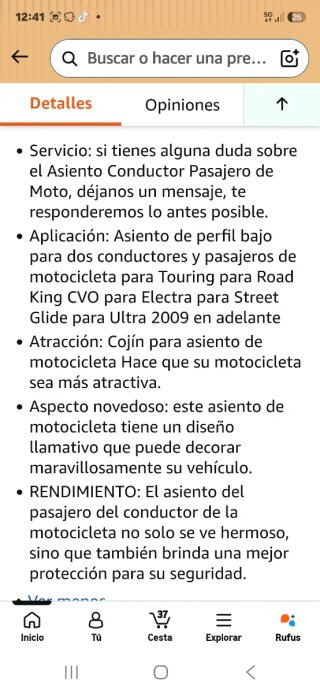 Asiento Doble Harley Davidson Naranja