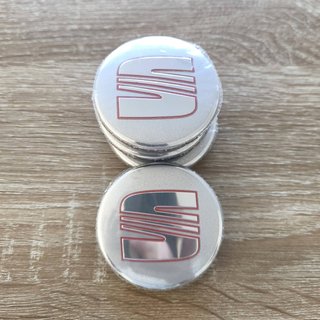 TAPABUJES SEAT 56mm PLATA - EMBLEMA LLANTAS SEAT