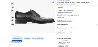 Lottusse Oxford Lenox Negro Talla 42