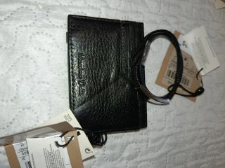 Pulsera y tarjetero Massimo Dutti negro