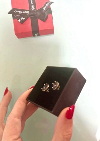 Pendientes Ovalados Azul y Oro
