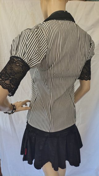 Camicia gessata stile alternativo/gotico