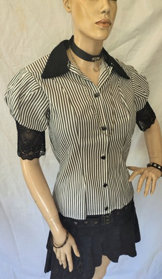 Camicia gessata stile alternativo/gotico