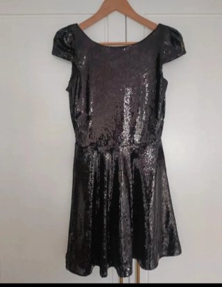 Vestido lentejuelas negro estilo pin up