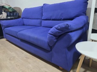 Sofá de 3 plazas azul – Muy cómodo y amplio