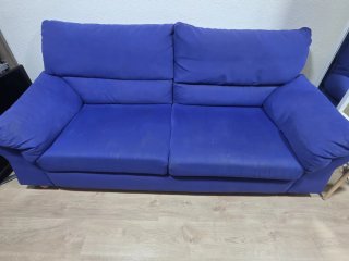 Sofá de 3 plazas azul – Muy cómodo y amplio