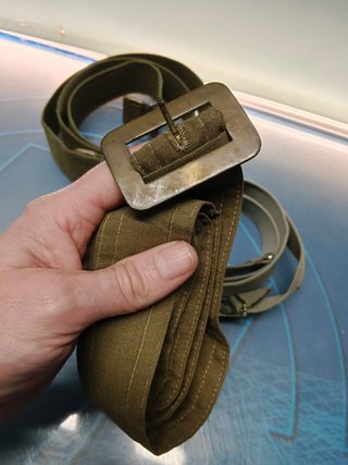 3 cinturones del ejercito militar español, cinturón de lona verde con hebilla metálica ajustable, dos de ellos