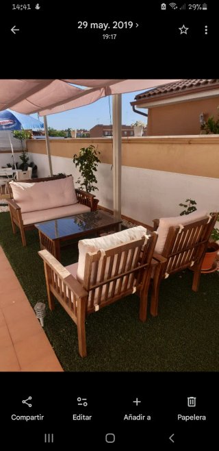 Conjunto sillones exterior madera