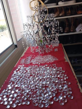 600 Lágrimas Lámparas Cristal Vintage Nuevas