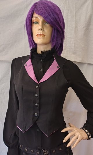 Gilet panciotto nero rosa alternativo