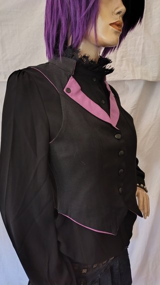 Gilet panciotto nero rosa alternativo
