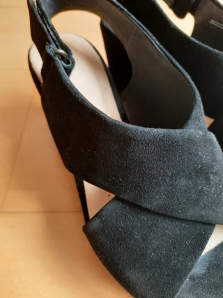 Zapatos Clarks T38 Ante Negro Tacón