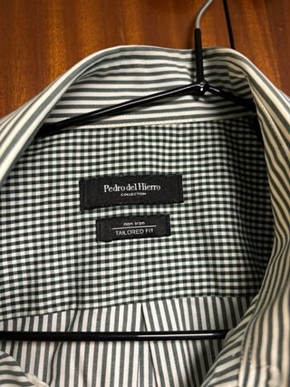 Camisa Pedro del Hierro rayas verde/blanco Talla