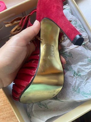 Tacones Rojos Aguja Flecos Renato Nucci