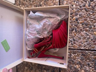Tacones Rojos Aguja Flecos Renato Nucci
