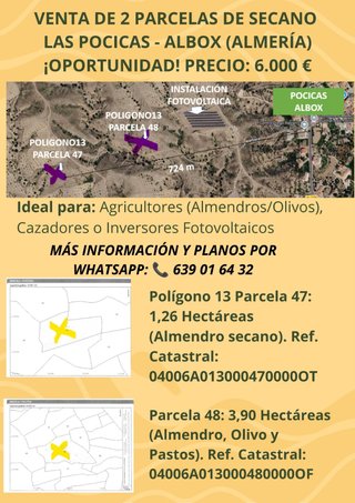 2 parcelas rústicas de secano. Las Pocicas, Albox