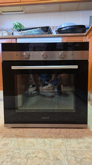 Horno Cata Negro y Acero Inoxidable