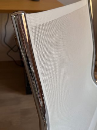 Silla Cantilever Bauhaus Malla Beige Cromada