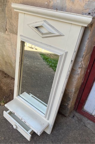 Mueble espejo de pared acabado envejecido