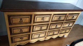 Aparador Cajonero Madera Beige y Marrón