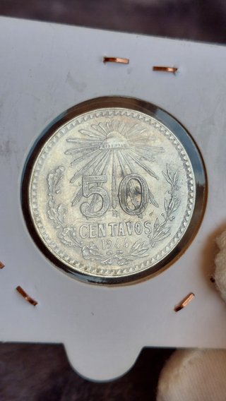 Moneda 50 Centavos 1944 Plata