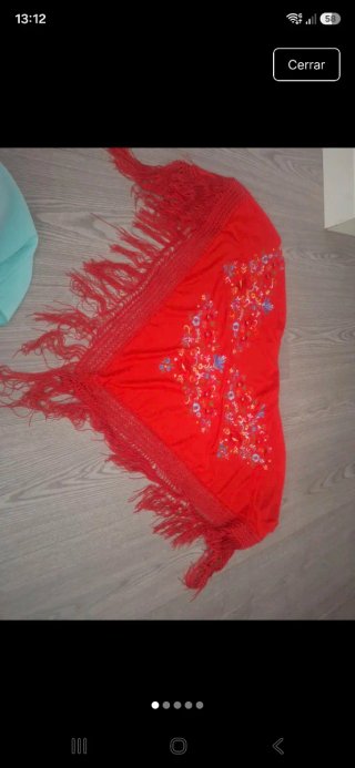 Manton Flamenco Bordado Rojo