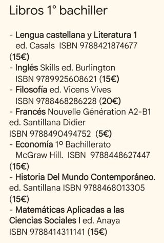 Libros 1° bachiller