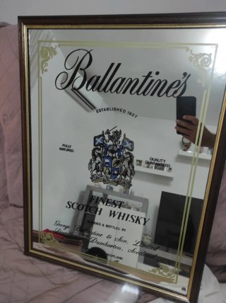 Maxi Specchio Ballantine's in Legno e Oro