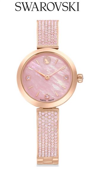 Reloj Swarovski Original Rosa y Dorado NUEVO