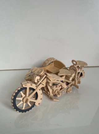 Maqueta Moto con Sidecar Madera