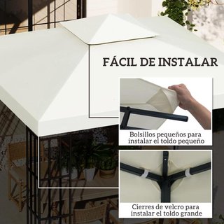 Techo Repuesto Cenador 3x3 Doble Techo UV Crema