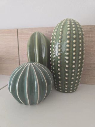 Decoración Cactus Cerámica Verde
