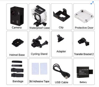 Cámara Deportiva 4K Acuática + Accesorios