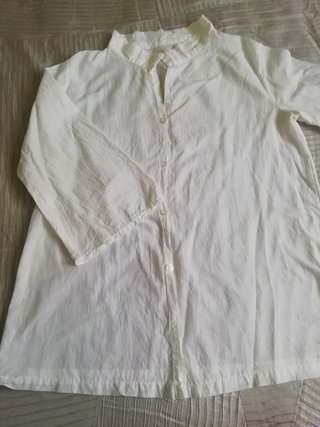 Camisa blanca de manga 3/4