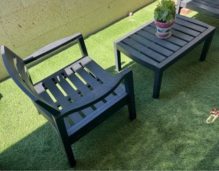 Mesa de terraza negra