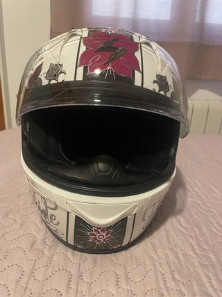 Casco Moto Scorpion Chica Rosa Blanco