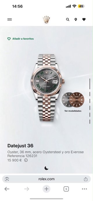 Rolex Datejust 36 Oystersteel y oro Everose